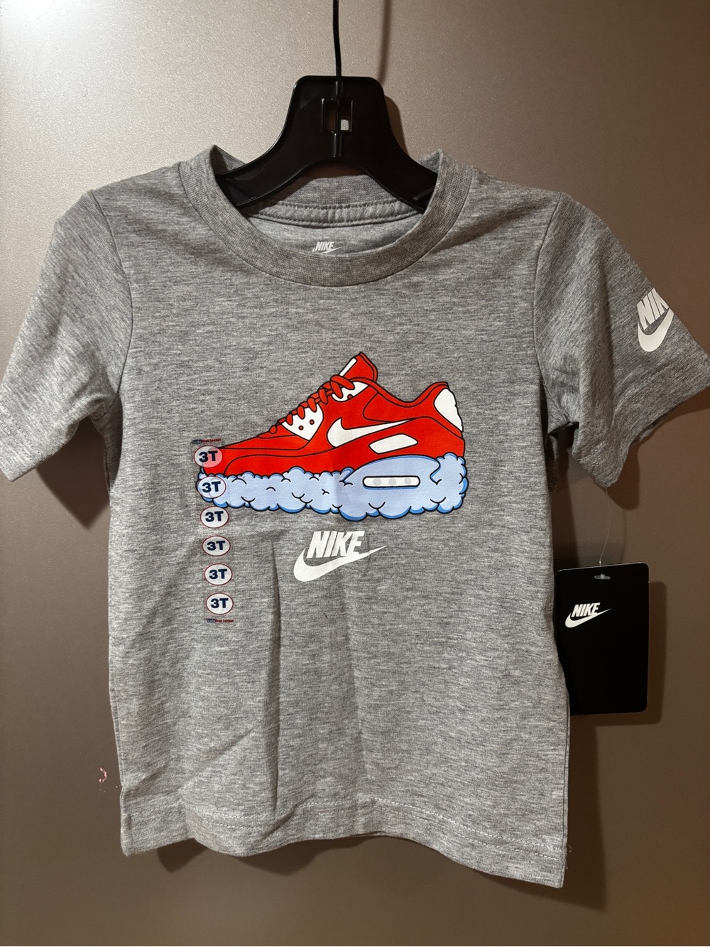 Size 3T - NWT Nike Boys Short Sleeve Grey Tee